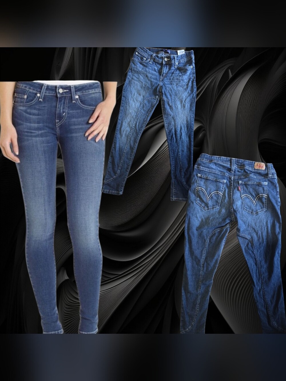 Levi's Blue Women's Skinny & Relaxed Jeans Trio